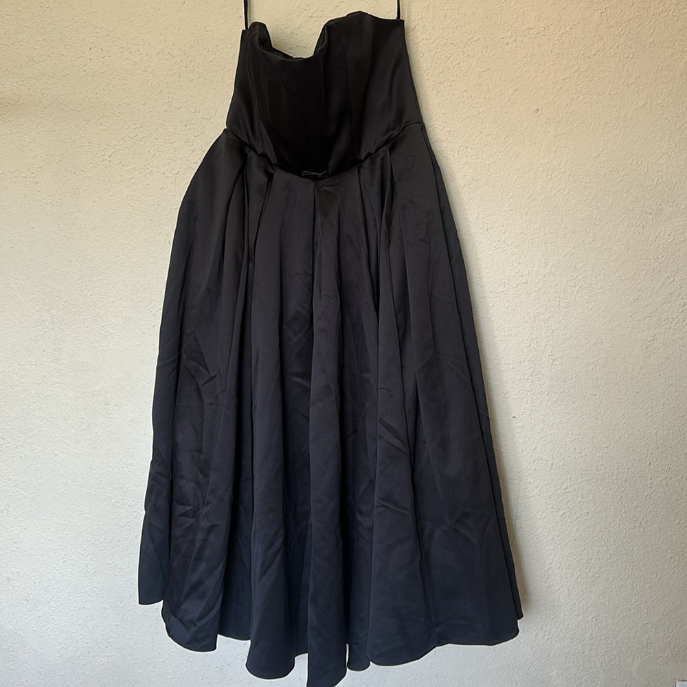 House of cb Contessa Black Strapless Satin Corset Midi Dress NWOT size XL - Picture 5 of 12